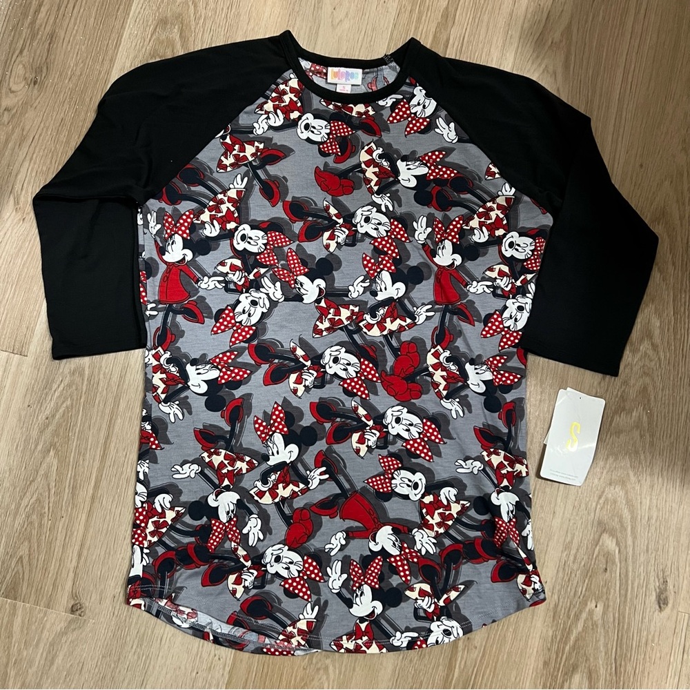 Disney Women’s Mickey Mouse Long Sleeve Shirt - Black, Red, and Gray
